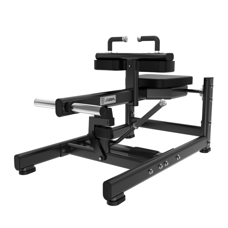 Plate loaded seated calf extension machine