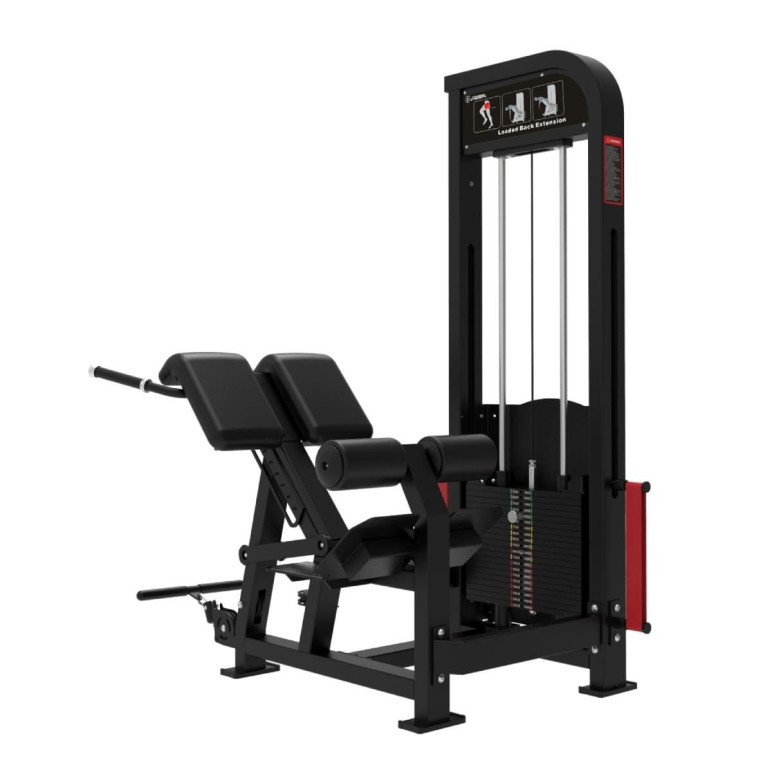 Machine hyperextension lombaire charge guidée