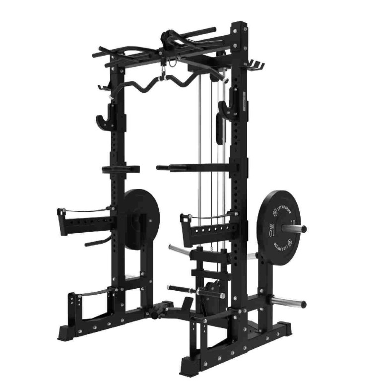Rack à squat semi-professionnel avec poulie double