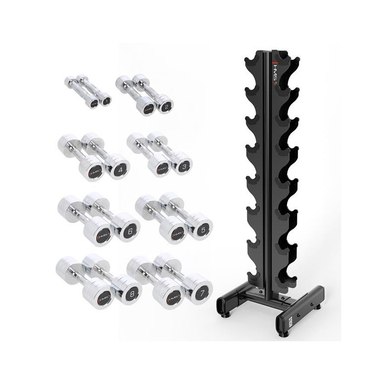 RACK DE RANGEMENT POUR HALTÈRES AVEC SET DE 1 À 8 KG