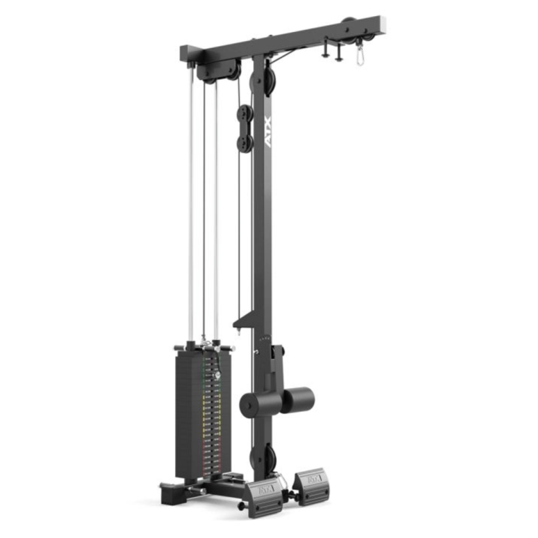 Poste à poulie ATX à charge guidée avec colonne de poids de 115 kg chargeable jusqu'à 150 kg - Tirage haut et bas pour racks ATX