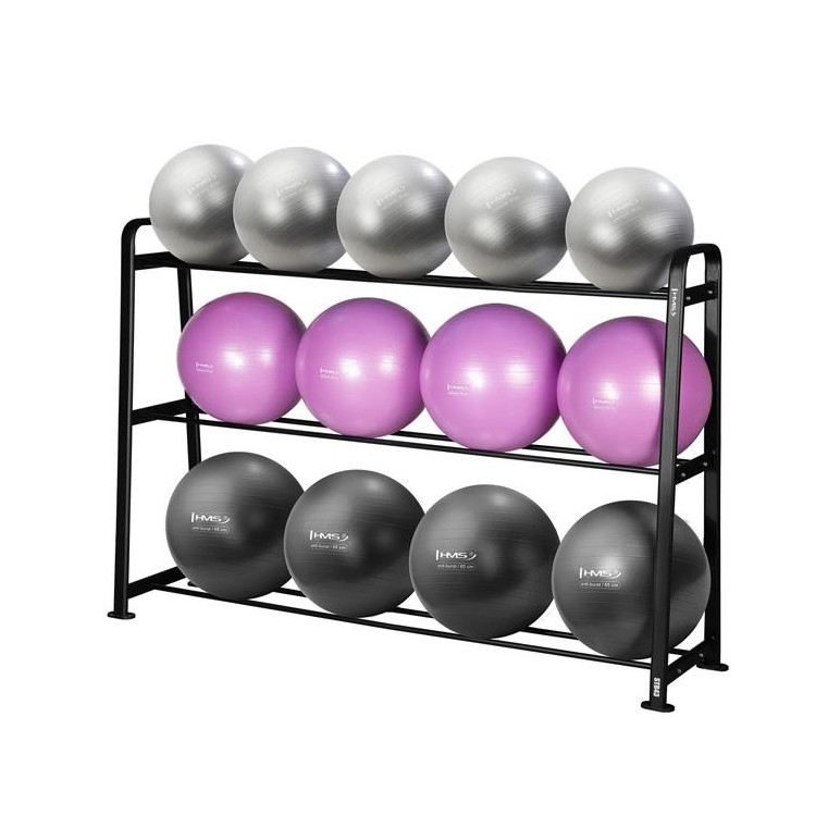 Rack de rangement avec ballons de gymnastique x13