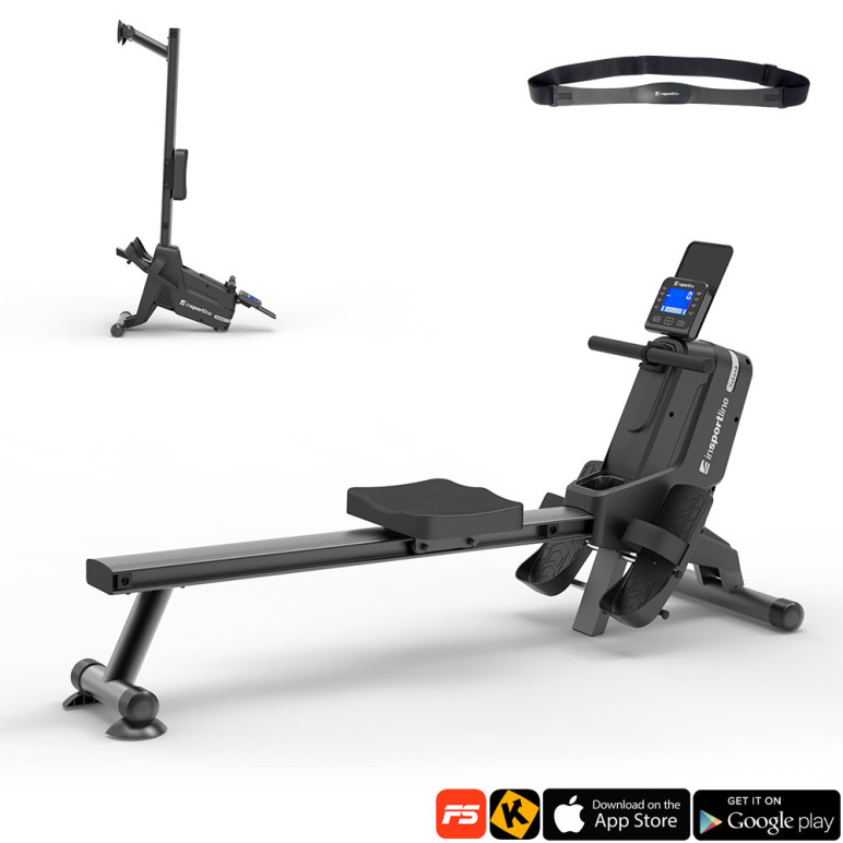 Rameur électronique pour training de cardio en salle de sport personnelle.