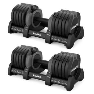 Paire d'haltères réglables Stronglock 8.0 Hammer de 4 à 23 kg