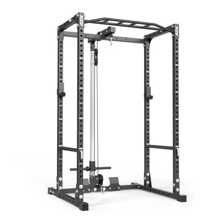 Power rack squat ATX fitness avec poulie haute et basse à charge libre