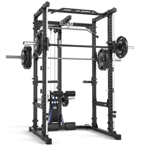 Power rack àà squat ATX avec option barre guidée et poulie à charge libre - vue 2