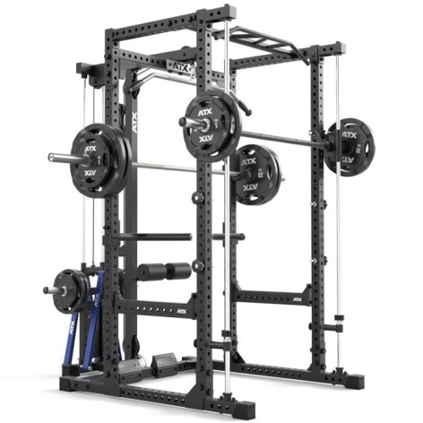 Power rack àà squat ATX avec option barre guidée et poulie à charge libre - vue 4