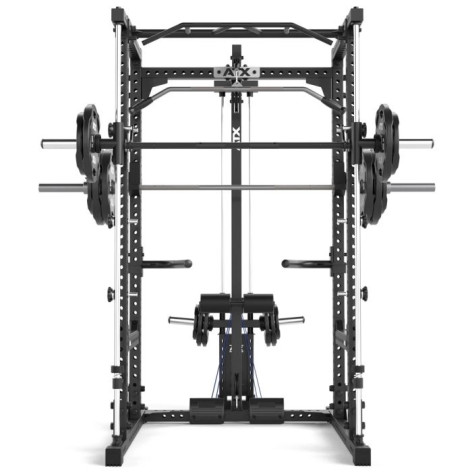 Power rack àà squat ATX avec option barre guidée et poulie à charge libre - vue 7