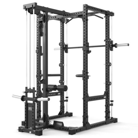 Power rack àà squat ATX avec option barre guidée et poulie à charge libre - vue 10