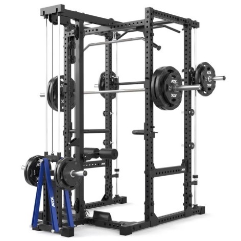 Power rack àà squat ATX avec option barre guidée et poulie à charge libre - vue 11