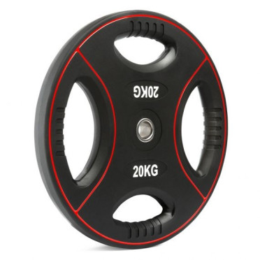 Plaques de poids 30 mm en polyuréthane 4 poignées à prix réduit - Poids de 20 kg ATX