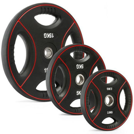 Plaques de poids 30 mm en polyuréthane 4 poignées à prix réduit - Poids de 20 kg ATX - vue 2