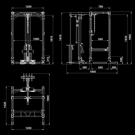 Power rack cage ATX avec poulie à charge sélective - vue 9