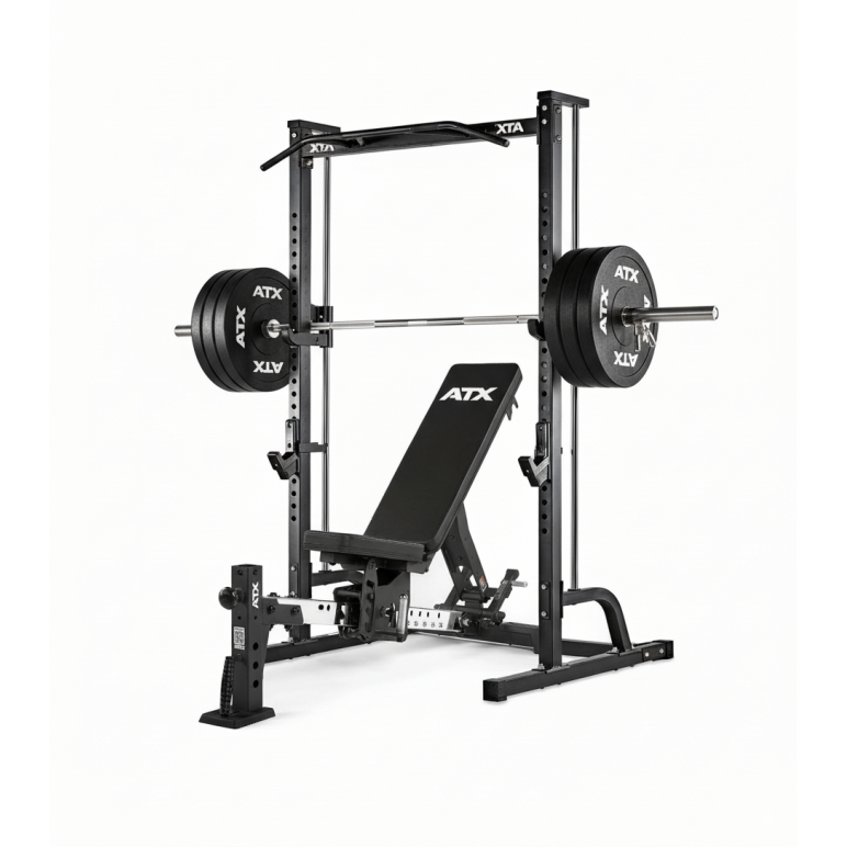 Pack smith machine et banc de musculation avec disques de poids pour home gym