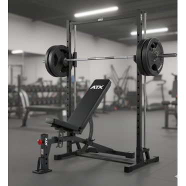 Pack home gym smith machine avec banc de musculation et set de 80 kg de poids standards