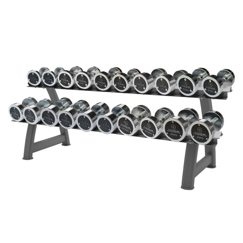 Set d'haltères chromés de 2,5 à 25 kg