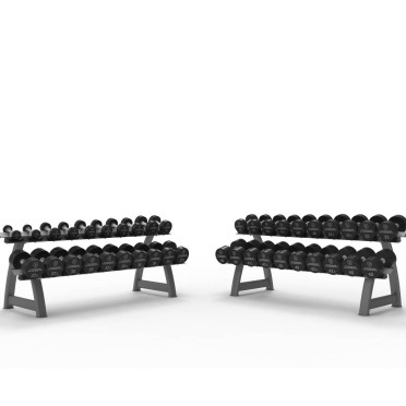 Ensemble d’haltères ronds Titanium Strength avec racks