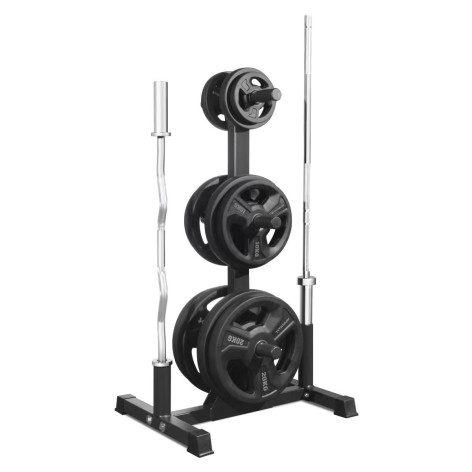 Arbre de rangement pour disques de poids et barres de musculation olympiques