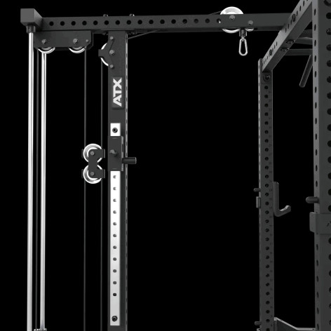 Rack ATX compact avec poulie à charge guidée et rangement intégré