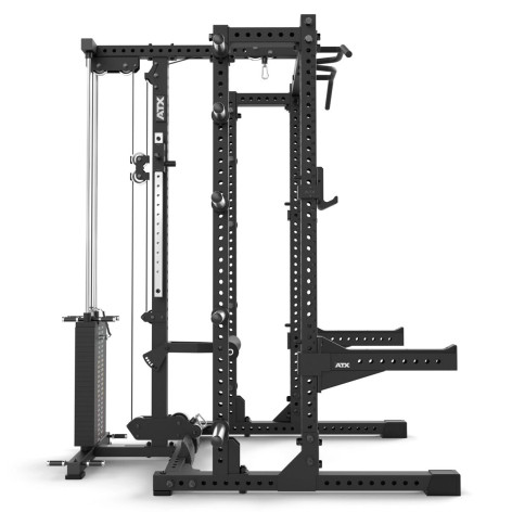Half rack ATX avec barre multigrip et poulie guidée