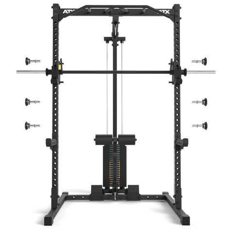 Demi-Rack Avec Poulie à Charge Guidée et Barre de Traction Multigrip