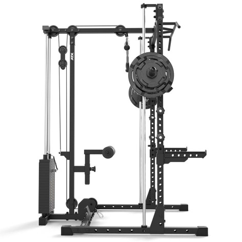 Half Rack Avec Barre Guidée et Poulie à Poids Enfichables