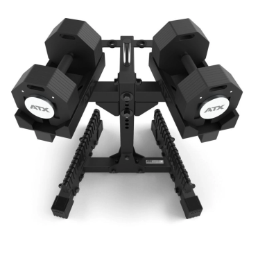 Paire d’haltères modulaires ATX 2×36 kg avec support