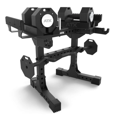 Haltères modulaires avec plaques interchangeables et barre SZ + support de stockage