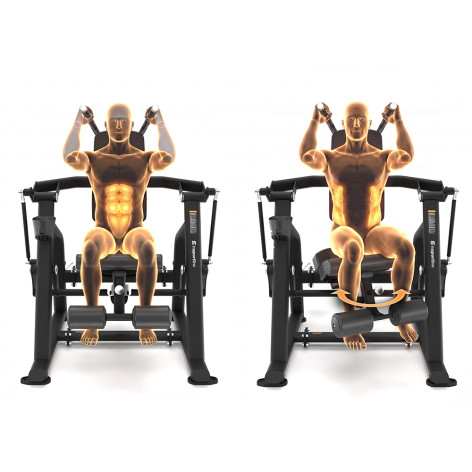 Plate loaded crunch abdominal machine