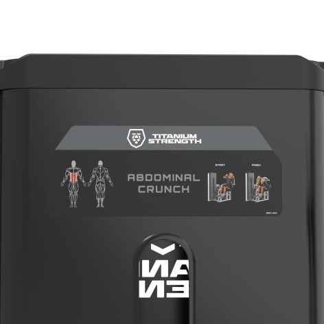 Machine à crunch professionnelle avec biomécanique étudiée pour un mouvement contrôlé.