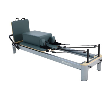 Pilates Reformer professionnel avec résistance à ressorts jusqu'à 79 kg et appui-tête ajustable - Pilates Box incluse
