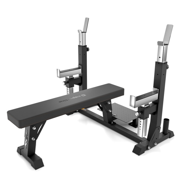 Banc de développé couché professionnel avec chandelles intégrées