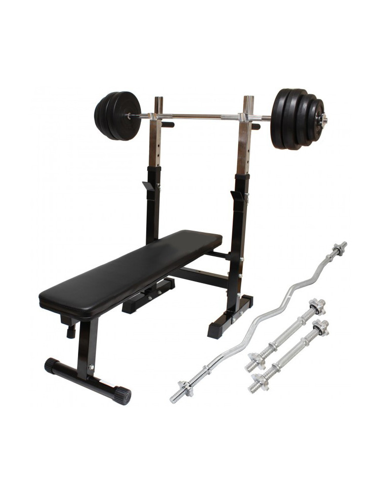 Kit complet banc de musculation développé couché avec barres et