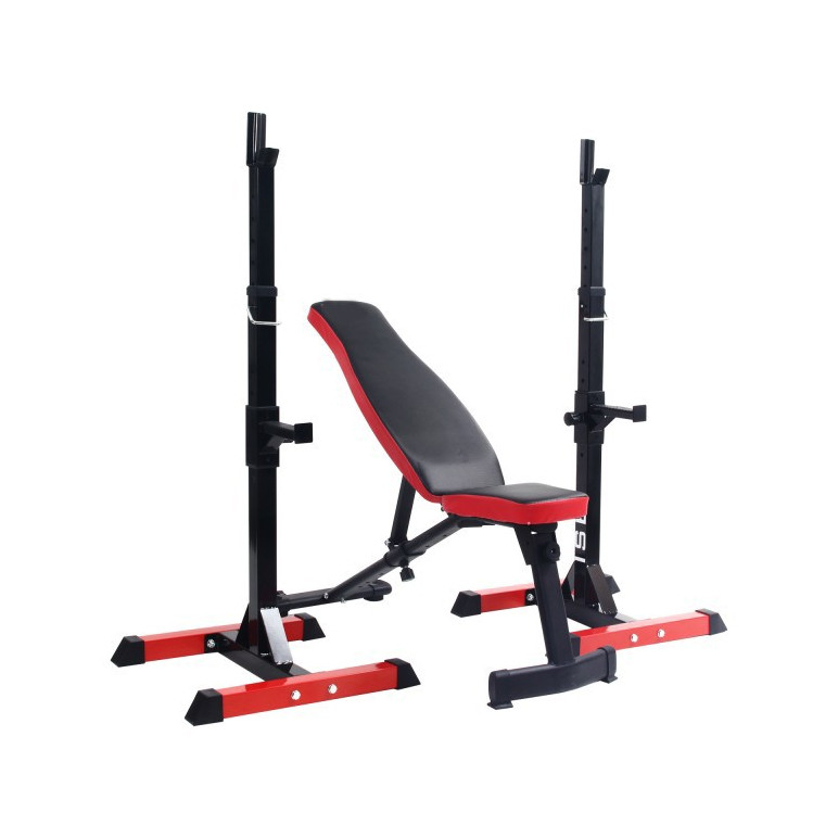 Pack homegym banc de musculation réglable et chandelles repose barre
