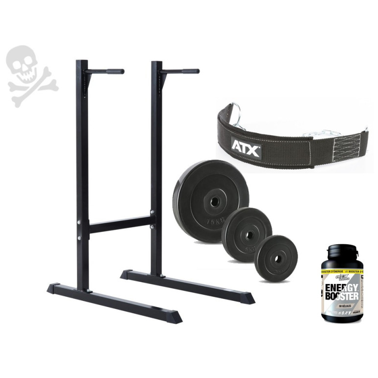 Calico Pack - Station à dips à poignées avec chaines de lest et poids