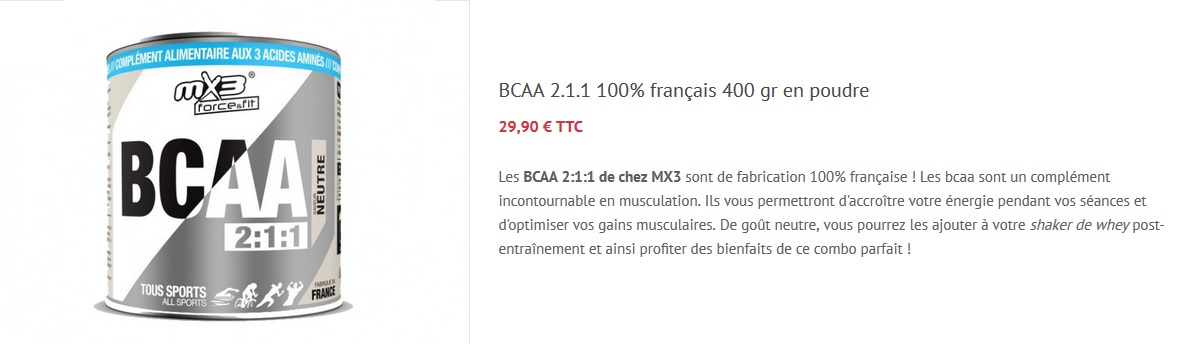 BCAA fabriqués en France