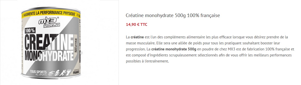 Créatine musculation nutrition