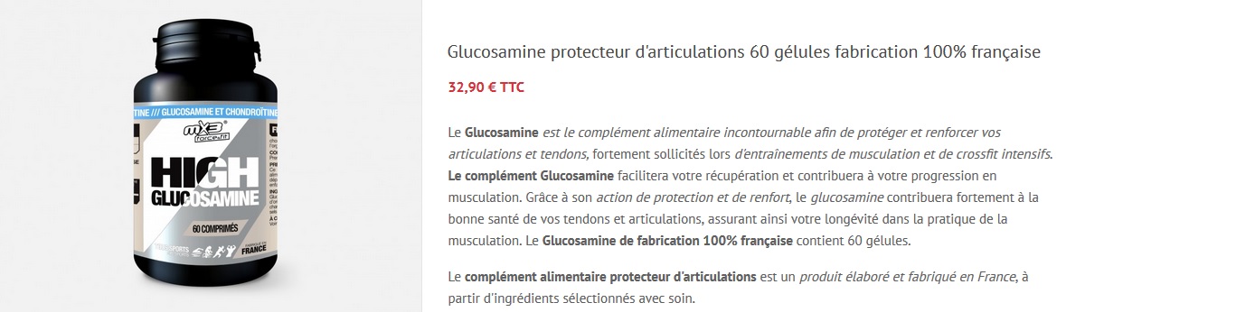 Glucosamine musculation complément