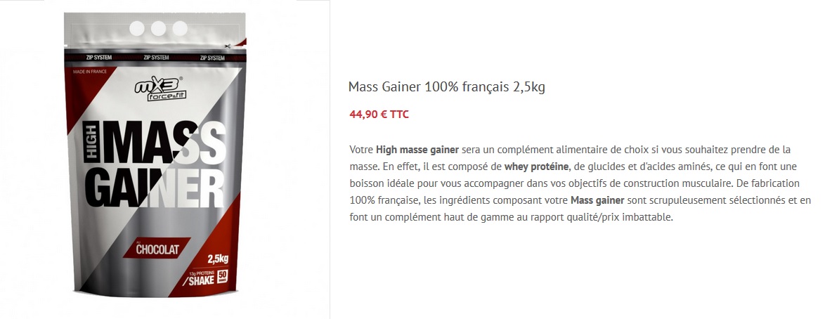 Mass gainer pas cher