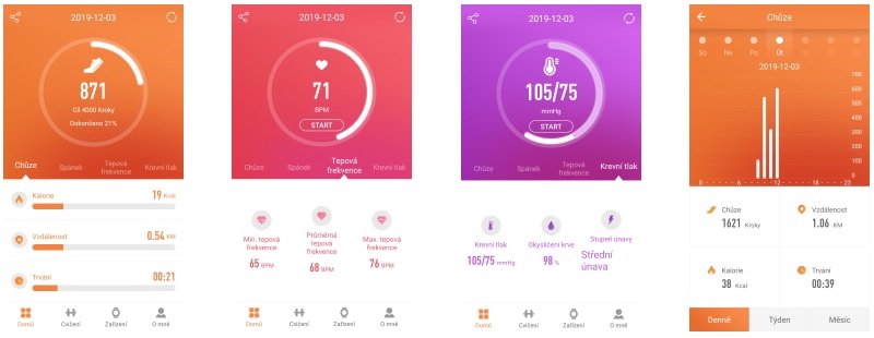 Ecran accueil application montre connectée