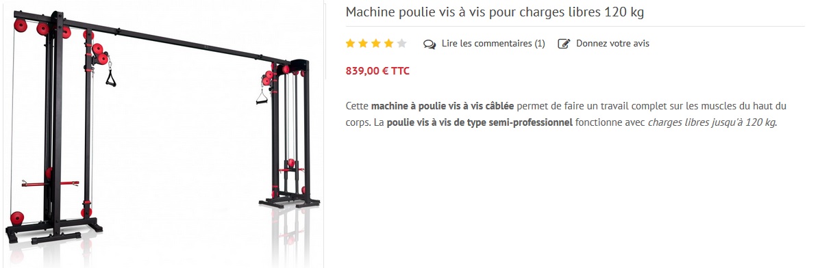 Poulie vis à vis musculation pectoraux