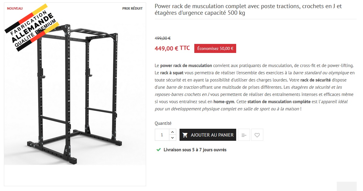 Cage à squat musculation homegym