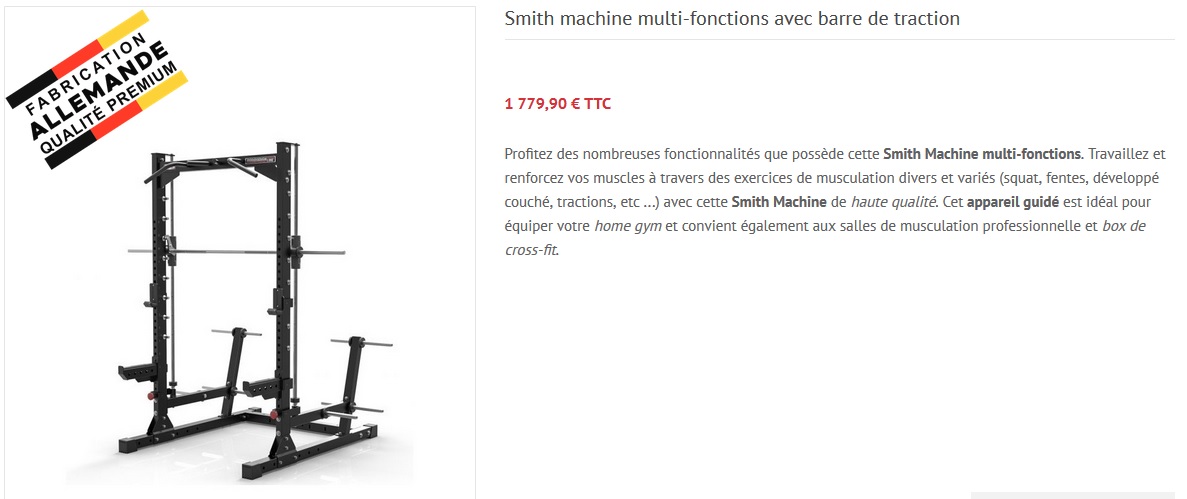 Smith machine multifonctions ATX