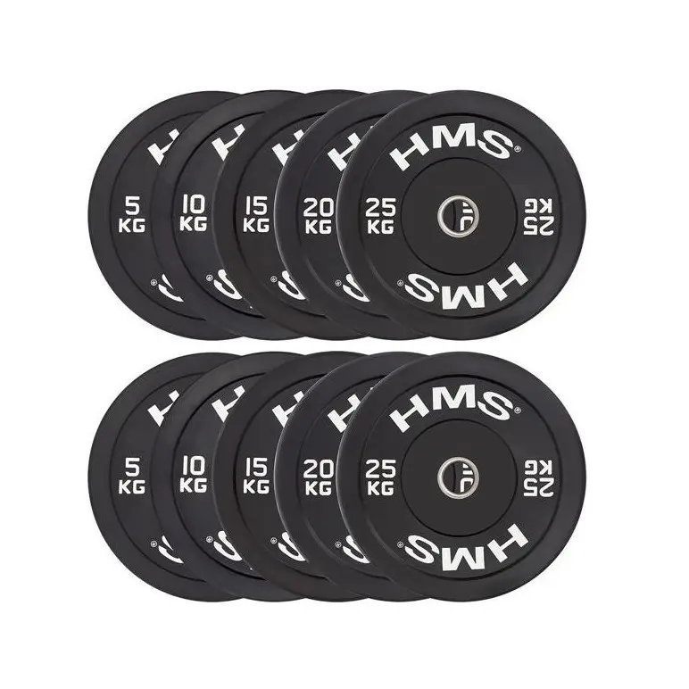 Set de poids olympiques Bumper Plates en caoutchouc avec 2 x 5/10/15/20/25 kg pour crossfit ou haltérophilie