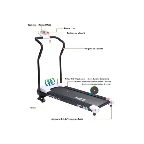 Tapis de course avec écran LCD