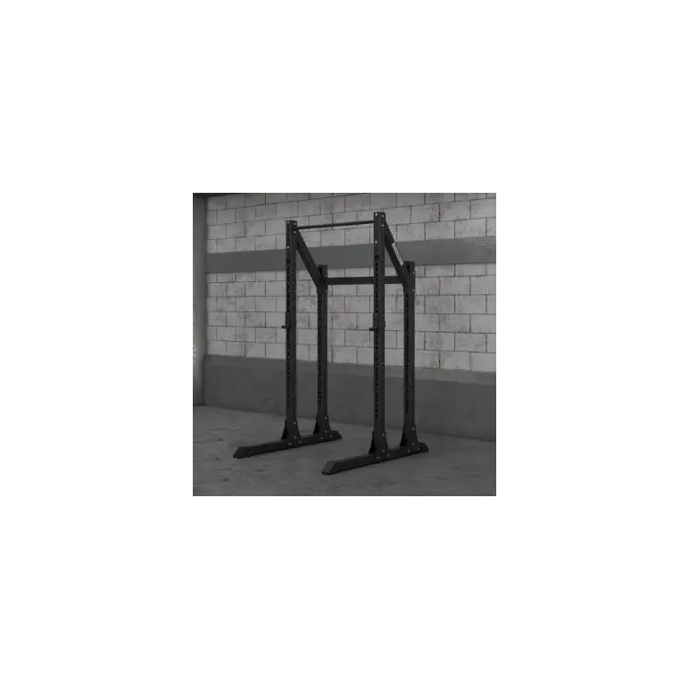 Power rack cage en acier revêtement noir pour exercices de traction et de squats