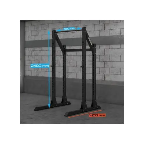 Power rack cage en acier revêtement noir pour exercices de traction et de squats - vue 2