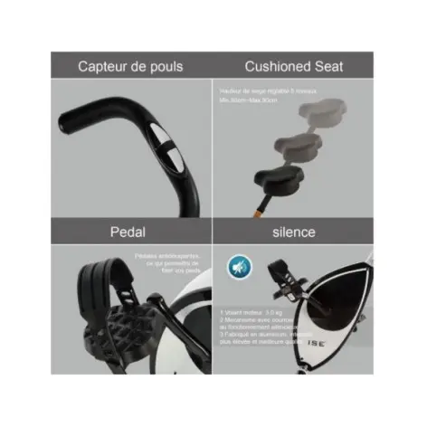 Bike avec mécanisme pliable et capteurs de pulsations