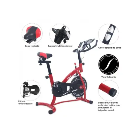 Vélo de spinning avec roue d'inertie - vue 5
