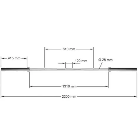 Dimensions de cette barre olympique de haute qualité